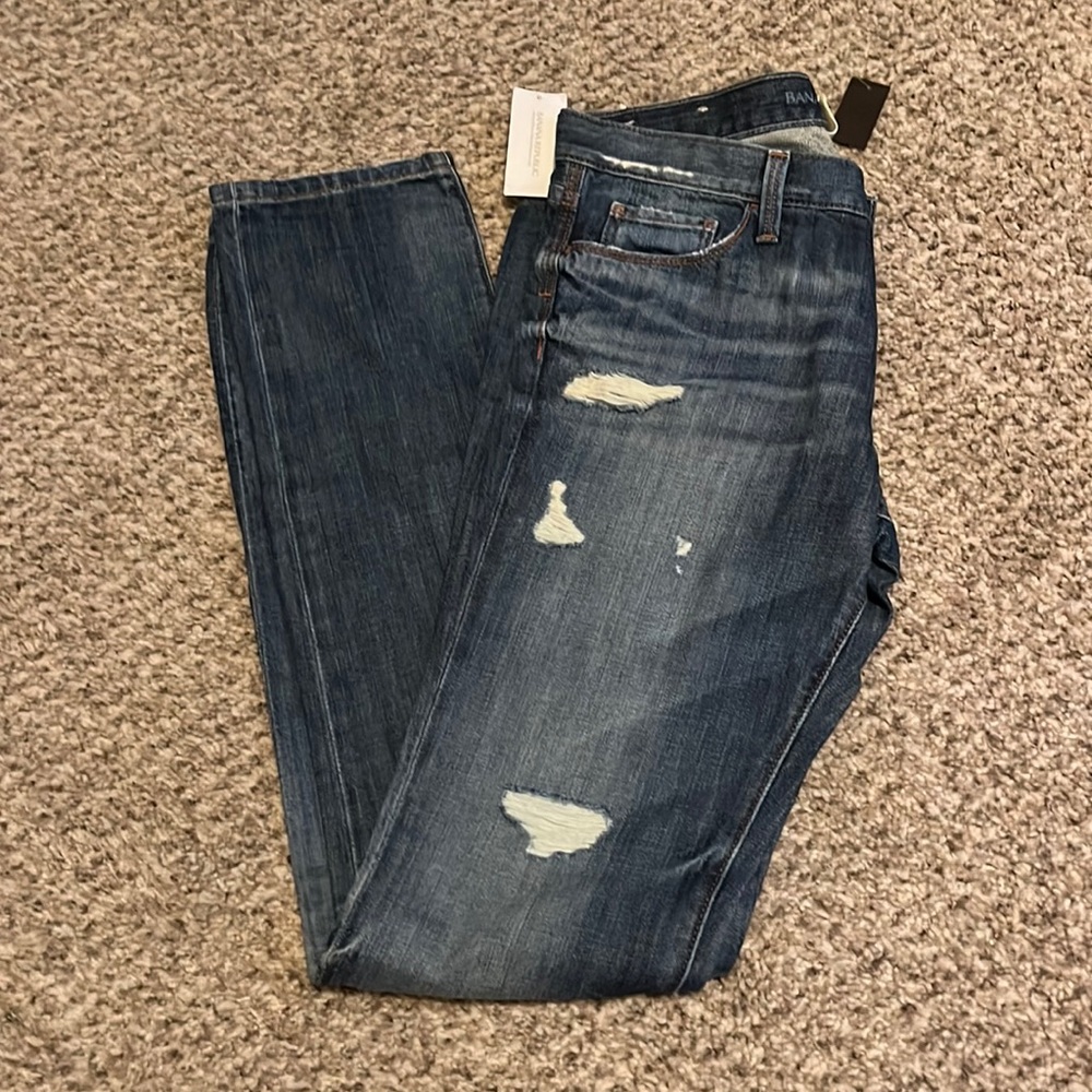 Banana Republic distressed rips jeans. Size 28 blue denim